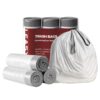 YOJIA 2.2 Gallon Small Trash Bags, Mini Drawstring Garbage Bags, Fit 1.2-2.2 Gal, White Trash Bin Liners for Bathroom Kitchen Bedroom Office, 60 Counts