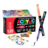 Yolaka 120 Colors Acrylic Paint Markers, Quick-Drying, Soft Brush Tip