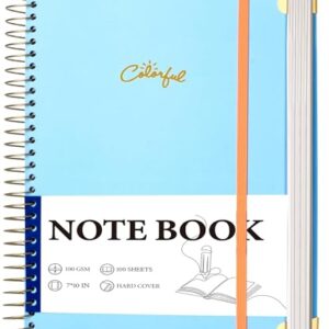 Yoment B5 Spiral Notebook, Hardcover, College Ruled, 200 Pages, 100 GSM