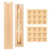 Yoodelife Baguette Bags for Homemade Bread with Stickers, Reusable Kraft Paper French Bread Loaf Packing Bags, Long Sourdough Paper Bag with Clear Front Window Bakery Storage Bag, Pack of 20