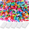 YooNotee 800+80 Pcs Pencil Top Erasers Bulk, Colorful Pencil Cap with White Erasers, Eraser Caps for Pencils, Chisel Shaped Toppers for Classroom School Office Supplies, Mix 8 Assorted Colors