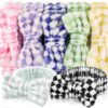 YOOVR 7pcs Spa Headband, Stocking Stuffers for Teen Girls Women (Checkered)