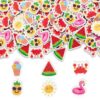 Yopyame 60PCS Summer Mini Erasers Bulk Ice Cream Watermelon Flamingo Tiny Erasers Assorted Novelty Pencil Eraser Puzzle Eraser Desk Pet Student Homework Prizes Gift Filling Party Favors