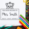 Yorkshire Terrier Belongs to Teacher Stamp, Duo Hand Mount, 1-5/8 Square