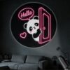 YOTQUULKI Portable Projector Lamp USB Powered Adorable Panda Hello Heart Door for Home Fun