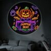 YOTQUULKI Portable Projector Lamp USB Powered Halloween Pumpkin Drummer Ghost Bat Music Spooky Jam Neon Decorative Ambiance