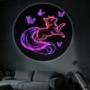 YOTQUULKI Portable Projector Lamp USB Powered Projects Charming Fox and Butterfly Art Imagery for Home Wall Projection Unique Accent Creation