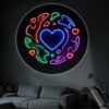 YOTQUULKI Portable Projector Lamp USB Powered Projects Heart Pattern with Multiple Small Hearts and Flowing Curved Lines for Home Visual Accent