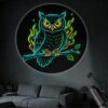YOTQUULKI Portable Projector Lamp USB Powered Unique Owl with Flames Imagery Art Illustration for Bedroom Use Today
