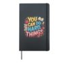 You Can Do Hard Things Inspirational Saying Hardcover Journal, Black