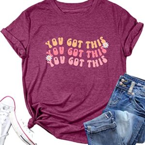 You Got This Shirt Women Teacher Graphic Testing Tshirts Funny Back to School Encouraging Short Sleeve Tees Tops Purple