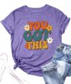 You Got This Shirt Women Test Day Teacher Tshirt Funny Back to School Encouraging Short Sleeve Tees Tops B-Purple
