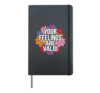 Your Feelings Are Valid Mental Health Awareness Graphic Hardcover Journal, Black