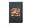 Your Feelings Are Valid Mental Health Awareness Rainbow Hardcover Journal, Black