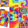 Youyole 9 Pcs Fidget Marble Maze Mat Bulk, Soft Fabric Tactile Sensory Cloth Stress Relief Toys Classroom Calming Corner Reduce Anxiety for Adult Kid Teen School Supplies, 7.8 x 6 Inch(Rainbow Style)
