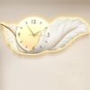 YQ WHJB Feather Shaped Wall Clock,3D Sculpture Decorative Wall Art