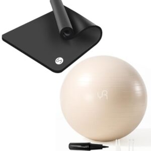 YR Exercise Ball Large Yoga Mat for Home Gym Workouts