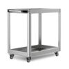 YsXoWiui Stainless Utility Cart Tool Cart Rolling Cart Service Cart with Caster Wheels and Handle Rectangular Frame with, 2-Inch Silent Wheels, 2-Layer Stainless Steel Cart