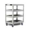 YsXoWiui Stainless Utility Cart Tool Cart Rolling Cart Service Cart with Caster Wheels and Handle Rectangular Frame with, 3-Inch Silent Wheels, 4-Layer Stainless Steel Cart
