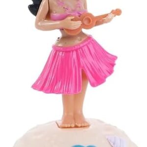 YuanHolumid Solar Powered Dancing Guitar Girl Swinging Hawaiian Girl Grass Skirt Swing Shaking Head Doll Dancing Figure Solar Power Kits