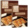 YUANYE Unbleached Parchment Paper Baking Sheets Bundle, 400PCS 12"x16" + 400PCS 9"x13" Precut Non‑Stick Baking Paper for Oven Air Fryer Grilling Steaming