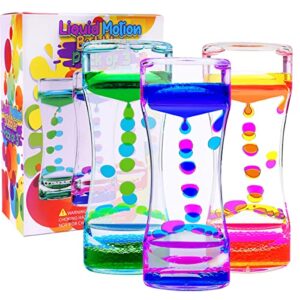 YUE MOTION Liquid Motion Bubbler Visual Sensory Toys, Liquid Bubbler for Kids and Adults– New Big Calming Bubbler Toy- Colorful Liquid Hourhlass for School Supplier, Novelty Gifts, Desk Decor