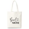 YUEXLL Girl Mom Canvas Tote Bag for Women, Large Capacity Shoulder Handbag