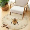 Yuiboo Fluffy Long Pile Round Rug 36in