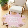 Yuiboo Fluffy Round Area Rug 36in