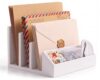 YUMFUN Mail Organizer for Desk 3-Slot, Vertical Letter Holder, 1 pcs White