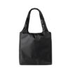 YunJove Water-Repellent Foldable Shoulder Tote, Large With Inner Zip Pocket, Black, Black