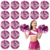 Yunsailing 50 Pcs 50 Pcs Cheering Pom Poms Bulk, Rose Red and Silver