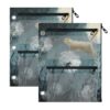 YYZZH Cat Dandelion Moon Night Wild Field Binder Pouches 2 Pack Pencil Pouches For 3 Ring Binder Zipper Pouch 3 Hole Pencil Pouch