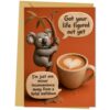 Zalingo Funny Birthday Cards for Women Men, Birthday Card for Anxiety People, Happy Birthday Gifts for Brother Sister Friends Family Him Her, Koala Picture