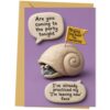 Zalingo Funny Birthday Cards for Women Men, Birthday Card for Social Phobic, Happy Birthday Gifts for Brother Sister Friends Family Him Her Snail Picture