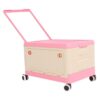 ZAWELIYO Rolling Toy Storage Bin with Lid, Durable PP Material (Pink)