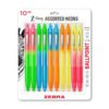 Zebra Pen Z-Grip Ombre Neon Retractable Ballpoint Pen, Black, 1.0mm, 10-Pk