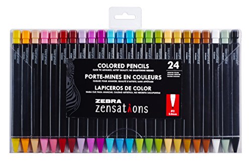 Zebra Pen Zensations Colored Mechanical Pencil, Assorted, #2, 2.0mm, 24-Pk