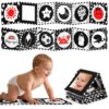 Zendstanding High Contrast Baby Toys for Newborn, Tummy Time Mirror