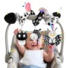 Zendstanding Spiral Carseat Toys for Infants 0-6 Months, Black & White