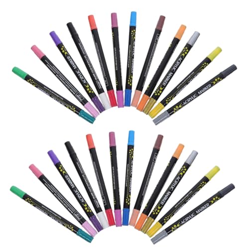 Zerodeko 12pcs Dual Tip Two Color round Water Based Markers for School