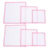 Zerodeko 6pcs 13 Mesh Needlepoint Canvas, 8/6/5 Inch Sizes, Pink Edged