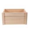 Zerodeko Rustic Wooden Crate for Display with Handle, Rectangular Beige Wood Storage Box for Fruit and Vegetables, Spacious Sturdy Vintage Organizer Bin for Pantry and Store Windows
