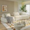 ZexLuvande Modular Sectional Sofa, 139" Chenille Sleeper Couch Beige
