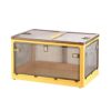 ZhangXX Foldable Storage Boxes with Lids, Plastic Storage Organiser with Portable Handles & Wheels, Large Clear Storage Bin for Wardrobe Grocery Cupboard
