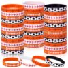 Zhanmai 36 Pieces Sport Theme Silicone Wristbands, Includes Basketball, Baseball, Football and Rugby Styles, Stretch Bracelets for Football Sport Theme Birthday Decorations Gifts Party Favors