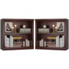 Zhiseek 2-Tier Bookshelf Basic Book Case Set of 2, Wooden Storage Shelves Rustic Floor Standing Bookshelves, Sturdy Display Cabinet for Living Room, Library, Office, Cherry