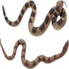 Zhnkl Realistic Rubber Fake Snakes 2 Pcs,Soft Toy Snake for Halloween