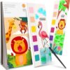 ZHOC Paint with Water Coloring Books for Kids, Pocket Mess Free Watercolor Painting Sets for Kids Ages 3 4 5 6 7 8+, Water Color Paint Set Arts and Crafts Gift for Boys Girls, Animals