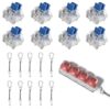 Zhouwang 120Pcs Dustproof Switches,10Pcs Keychain,1Pcs Keyboard Fidget Toys